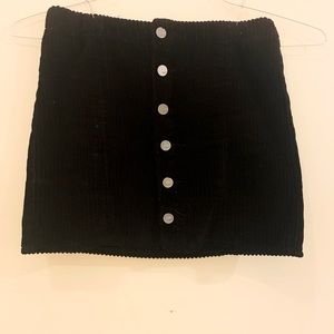 tractr black corduroy skirt with buttons